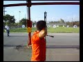 Tirando arco compuesto