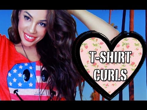 Springtime Curls using a SHIRT%21 %E2%99%A5 Heatless%21 %28or semi-heatless%29