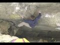 daniel woods doing the first ascent of dark waters (v13) at clear creek canyon, co
