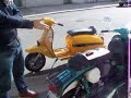 While working in Long Island City, I stumbled across Grahm and Tony with their Lambretta scooters. Made in Italy in the late'60's and early '70's, they have 2 stoke engines about 200 cc's of displacement, 4 speed transmissions and appear to haul ass. I was impressed, I hope you are to. Thanks to Tony and Grahm for sharing them with us. Thanks for watching.