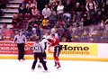 frazer mclaren (red) vs. jd watt (white)
14:05 of the 3rd period.
portland winter hawks at vancouver giants, game 2 round 2 of the 2006 memorial cup playoffs.
pretty good tilt with mclaren taking over early, then watt coming back later.  edge: mclaren.