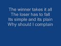 ABBA The Winner Takes It All - Lyrics
