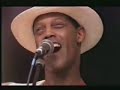 eric bibb with brian kramer, derrick big walker, christer lyssarides, janne pettersson, david bronze and bjorn gideonsson at cambridge folk festival 1999