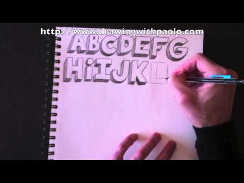 how to draw letters in 3d a-z