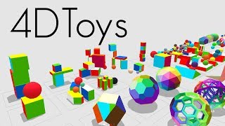 4D Toys: a box of four-dimensional toys and how ob