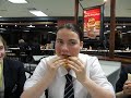 Joelle and her cheeseburger at choir nationals 2008