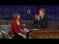 vera farmiga attends the tonight show with conan obrien to promote her movie the boy in the striped pyjamas (november 07, 2008). the video is owned by cbs.