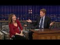 vera farmiga attends the tonight show with conan obrien to promote her movie the boy in the striped pyjamas (november 07, 2008). the video is owned by cbs.