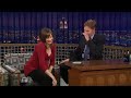 vera farmiga attends the tonight show with conan obrien to promote her movie the boy in the striped pyjamas (november 07, 2008). the video is owned by cbs.