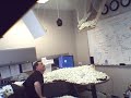 If you happen to be sitting at your desk and something falls out of the ceiling this is what 45 cubic feet of packing peanuts would look like.