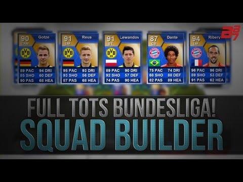 FIFA 13 Ultimate Team Squad Builder | FULL TOTS BUNDESLIGA TEAM!