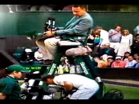 Greg Rusedski swears at the umpire!