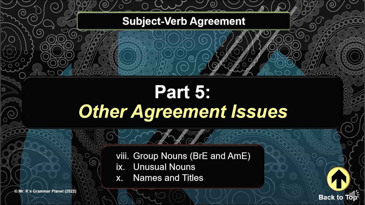 Part 5: Other Agreement Issues