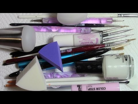 Meine Nageldesign Pinsel & Hilfsmittel / Schwämmchen, Dotting Tool, Nagelhautschutz, Farbverlauf