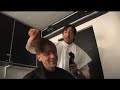 skip lotem gets his hair did by superstar adrien brody on set in this ridiculous footage captured by mila turajlic!!!