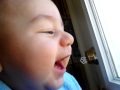 Laughing with his big brother