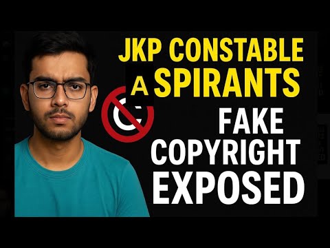 JKP Constable Aspirants | Fake Copyright Drama Exposed | JKP CONSTABLE UPDATE | #smallyoutuber 
