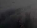 Aerial Golden Gate Bridge in Fog San Francisco Bay