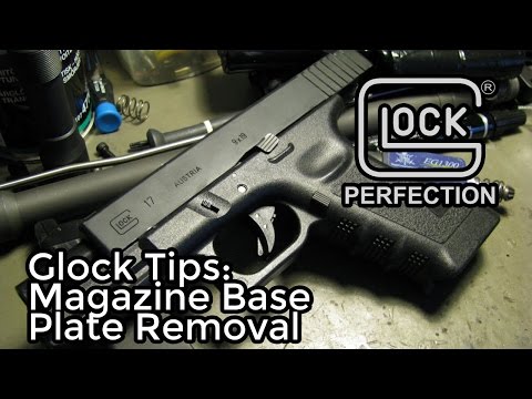 Trick for removing Glock magazine plate and installing Pearce grip extension
