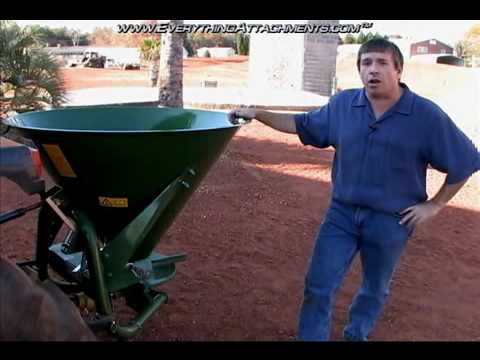 Spreader - EverythingAttachments.com shows the Agrex XA300 Fertilizer Spreader for Tractors, PTO Driven, 3-Hitch.