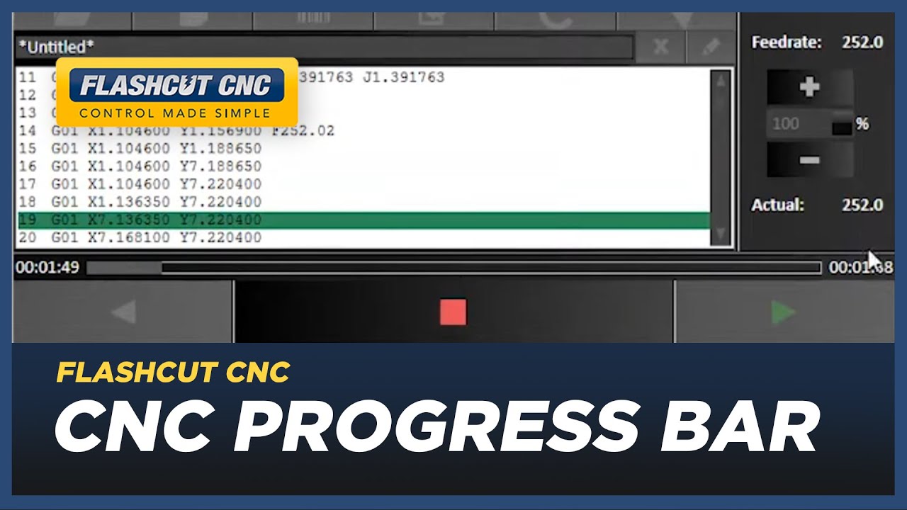 CNC Progress Bar - FlashCut CAD/CAM/CNC Software