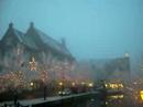 Stadhuis Leiden Kerstverlichting en sneeuw