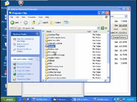 how to remove mcafee online backup