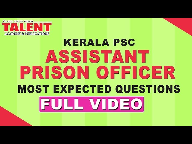 Assistant Prison Officer Model Questions FULL VIDEO