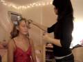 How Hanh puts on hot rollers for carly