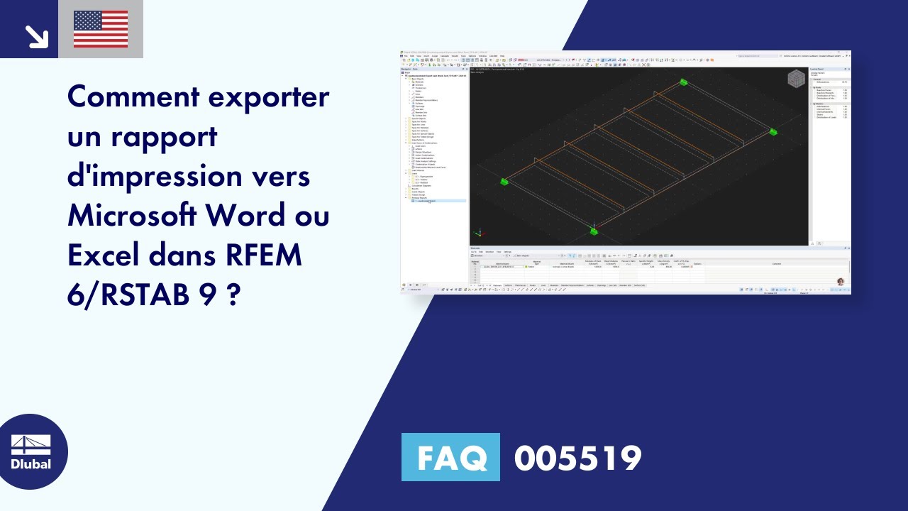 faq 005519 | Comment puis-je créer un rapport d&#39;impression selon Microsoft Word ou Excel dans RFEM 6/RSTAB 9 ?