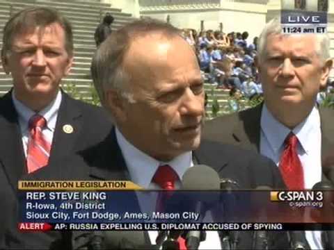 immigration - This video is excerpts of Congressman Steve King speaking at the Immigration press conference on May 14, 2013. Congressman Steve King held a press conference...