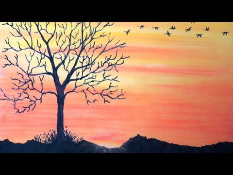 how to draw sunset