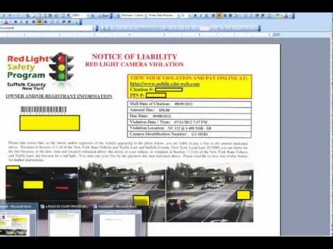 how to be a red light camera ticket