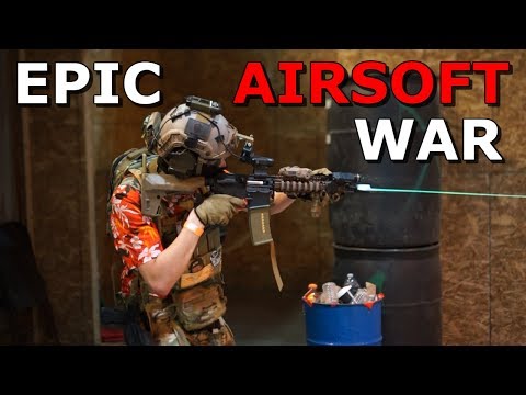 EPIC AIRSOFT WAR! Terrorist w/ Claymore Vest Scares the $@#& Out of Players!