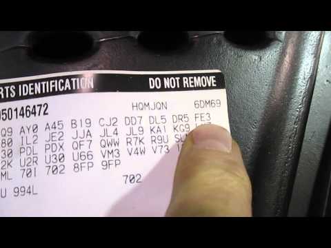 RPO code Sticker location on GM