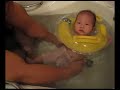 Baby Natalie swimming for the first time