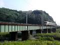 373系　特急ふじかわ2号　鉄橋通過（2008年9月撮影）