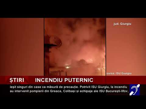 Incendiu puternic în județul Giurgiu