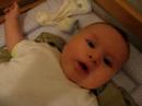 LM on his changing table