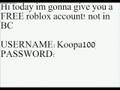 Free Roblox Account Not In BC