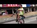 Guy Rides Bike With No Front Wheel