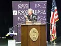 John Ashcroft answers waterboarding question at Knox College