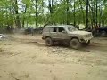 this chevy truck got itself stuck in a big mud hole at the mounds park. for a second, it looked like the guy in the xj was going to rip his rear end off getting him out.
