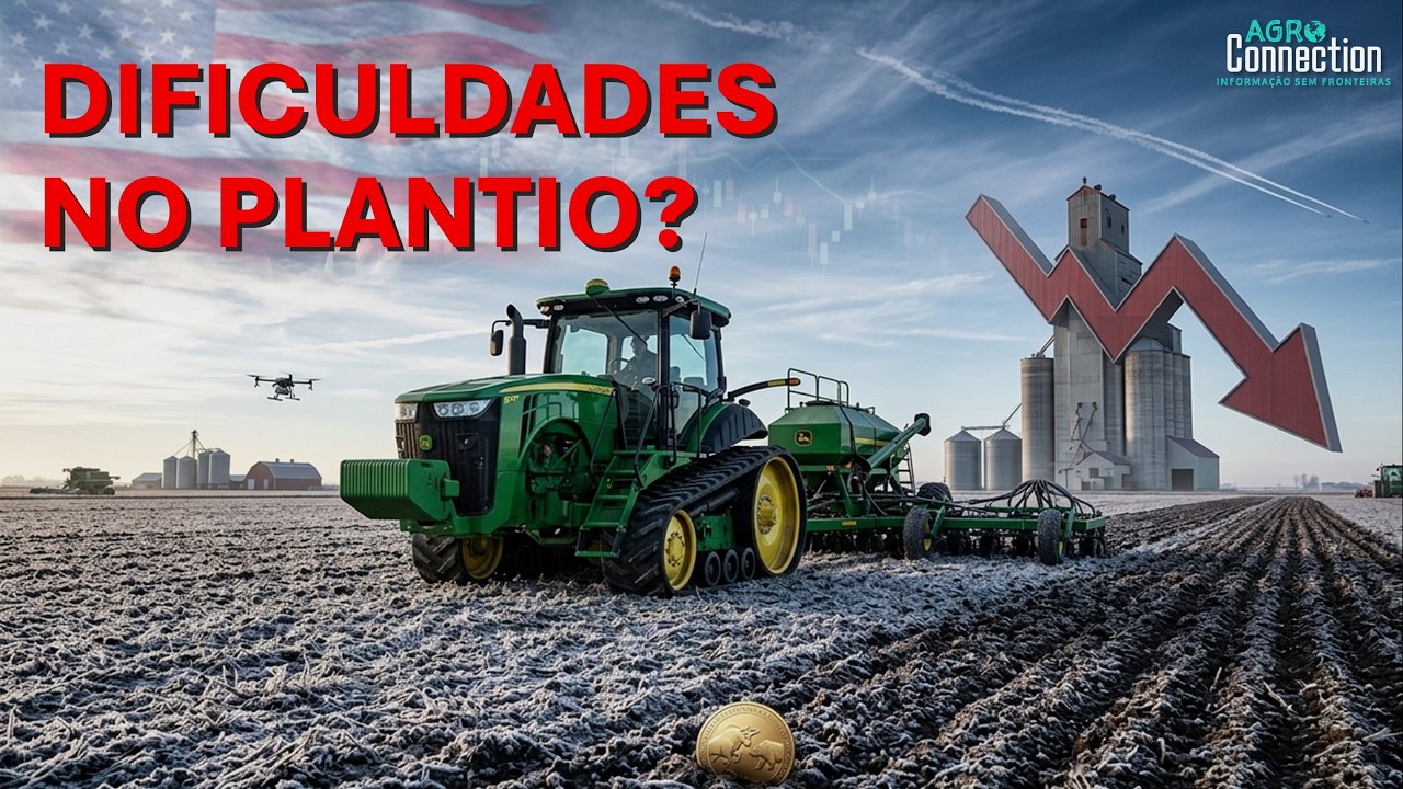 Safra Soja e Milho EUA 2026 - 4 de maio - DIFICULDADES NO PLANTIO!? Geada, preços e muito mais