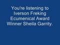 Sheila Garrity accepts the Iverson Freking Award
