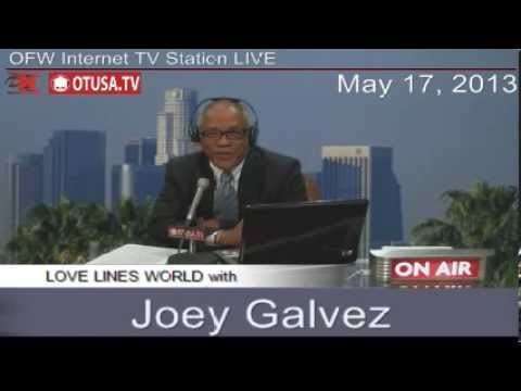 1st episode - Love Lines Word with Joey Galvez Joey Galvez broadcasts LIVE from Los Angeles, California, and introduces his show on www.otusa.tv, Love Lines World, Episode...