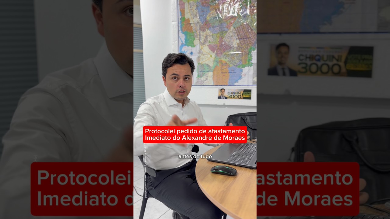 Acabei de protocolar pedido de afastamento imediato do Min. Alexandre de Moraes ao presidente do STF
