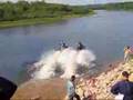 Watercross , riding on water with snowmobile
