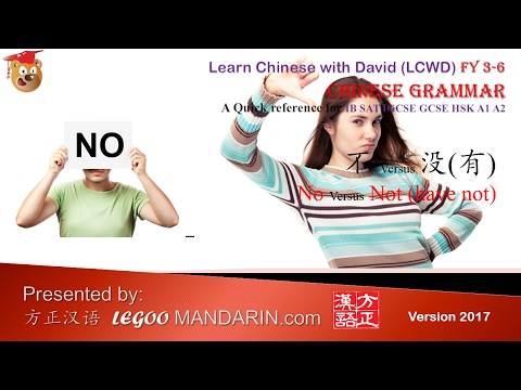 Chinese Grammar – 148 不 Versus 没 (有) – A Quick Reference for HSK IGCSE GCSE IB SAT A1 A2 Chinese Grammar - 148 不 Versus 没 (有) - A Quick Reference for HSK IGCSE GCSE IB SAT A1 A2