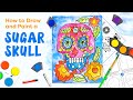 dia de los muertos skull drawing